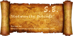 Stefanovits Bulcsú névjegykártya