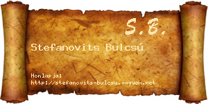 Stefanovits Bulcsú névjegykártya