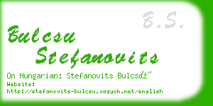 bulcsu stefanovits business card